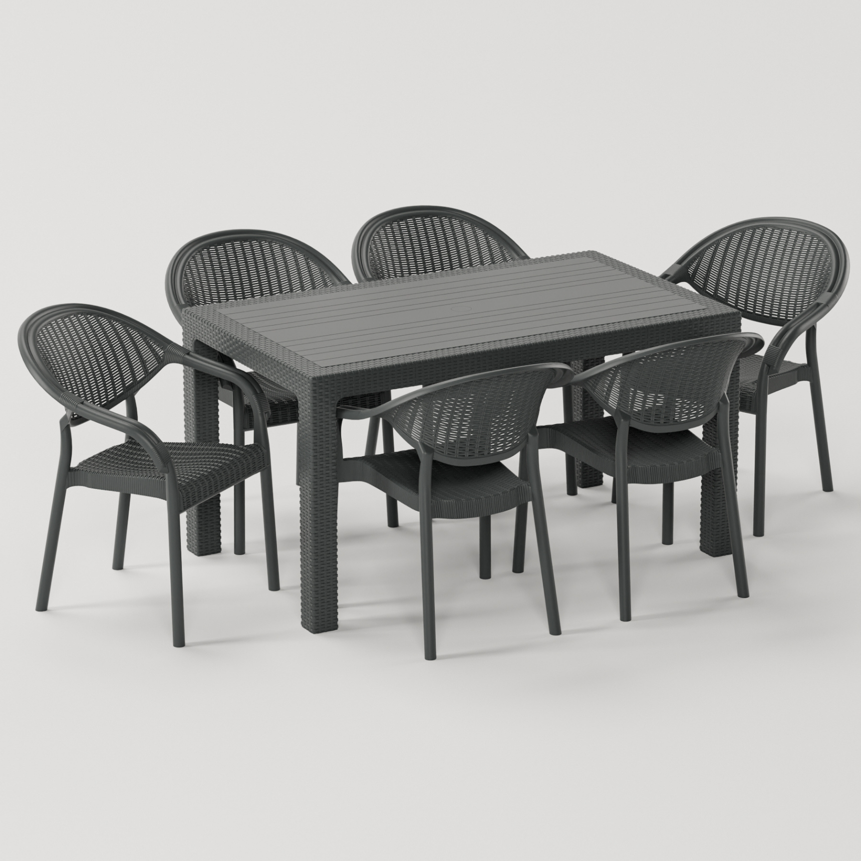 90x150 Camsız Bambu Masa Takımı 2