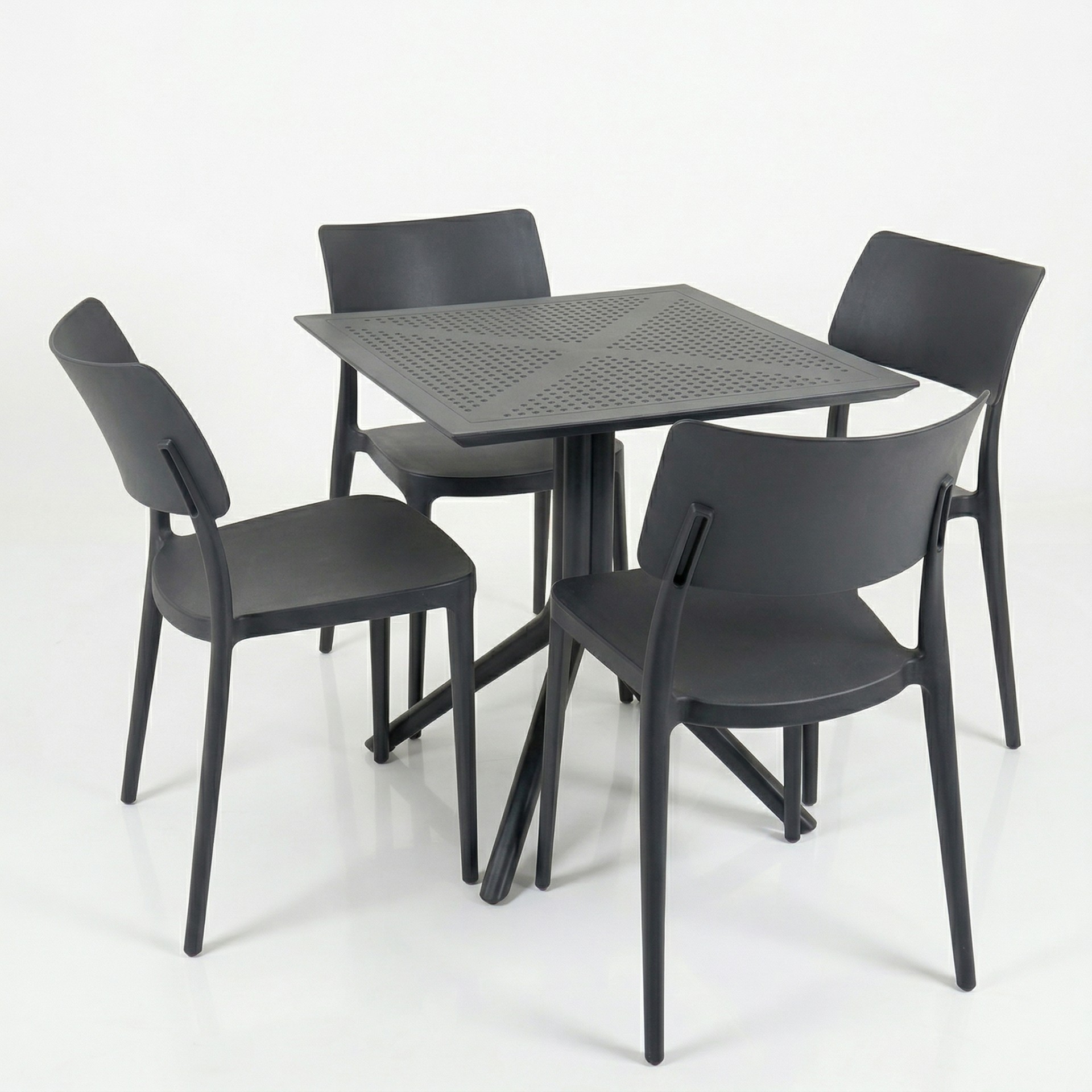 Zen 4 Kişilik Cafe Kolsuz Bistro Set 70x70 Sorty Bee Sabit Masa 1