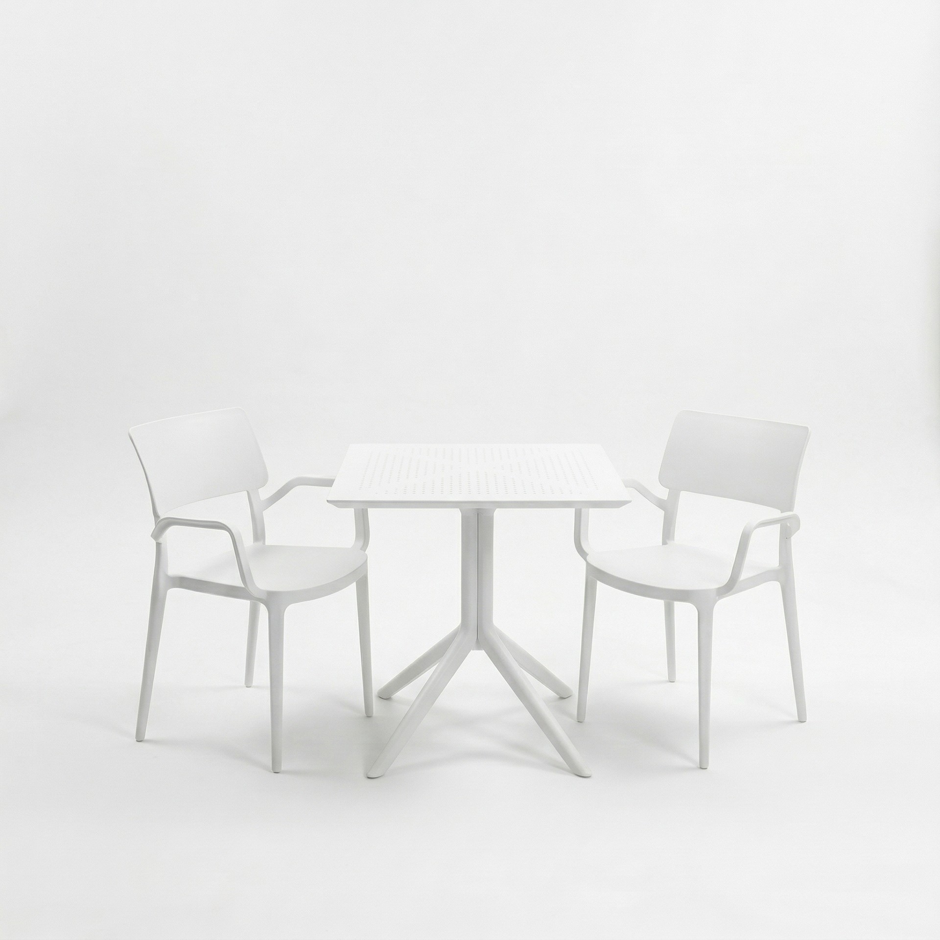 Zen 2 Kişilik Cafe Kollu Bistro Set 70x70 Sorty Bee Sabit Masa 2