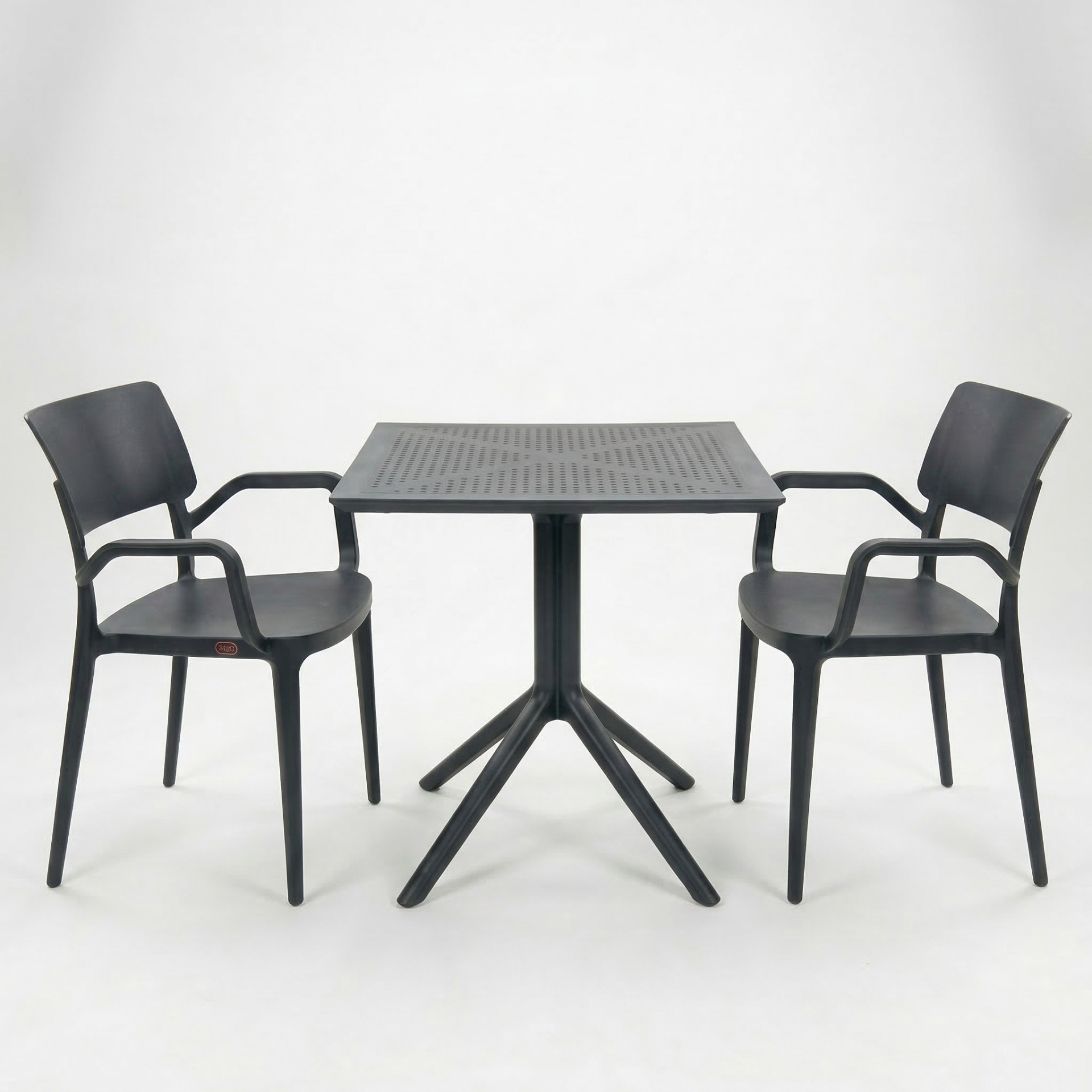 Zen 2 Kişilik Cafe Kollu Bistro Set 70x70 Sorty Bee Sabit Masa 1