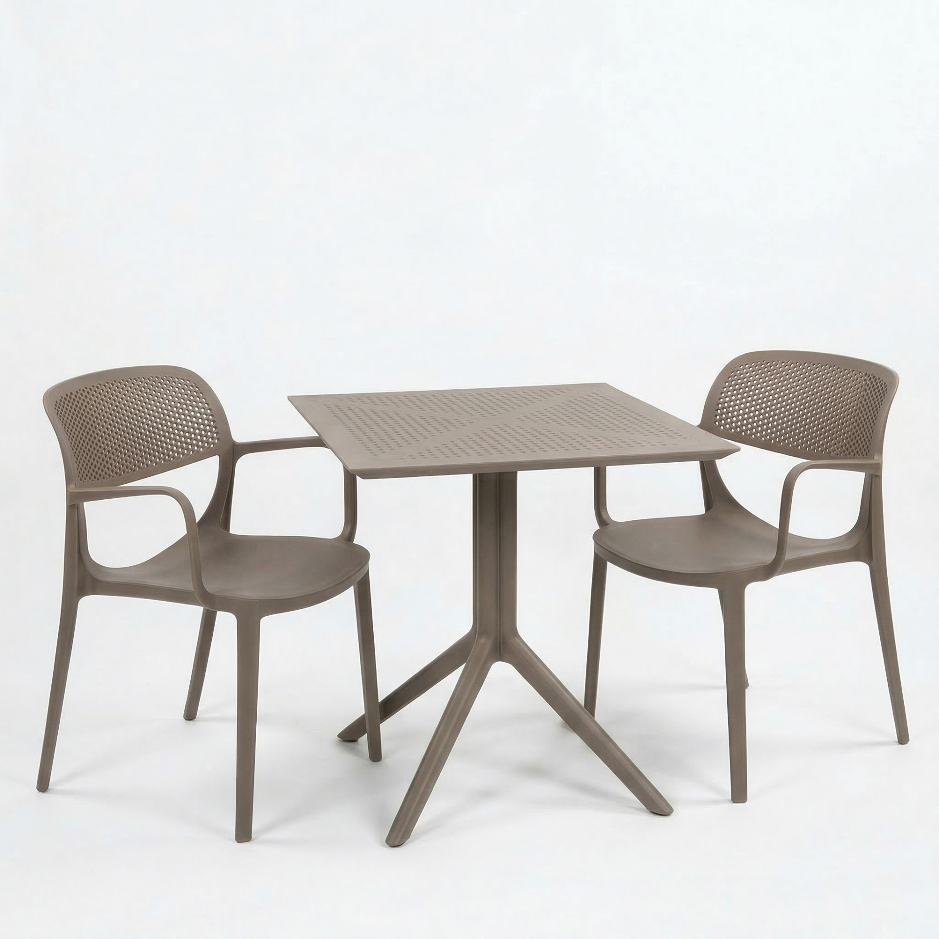 Barby 2 Kişilik Cafe Kollu Bistro Set 70x70 Sorty Bee Sabit Masa 2