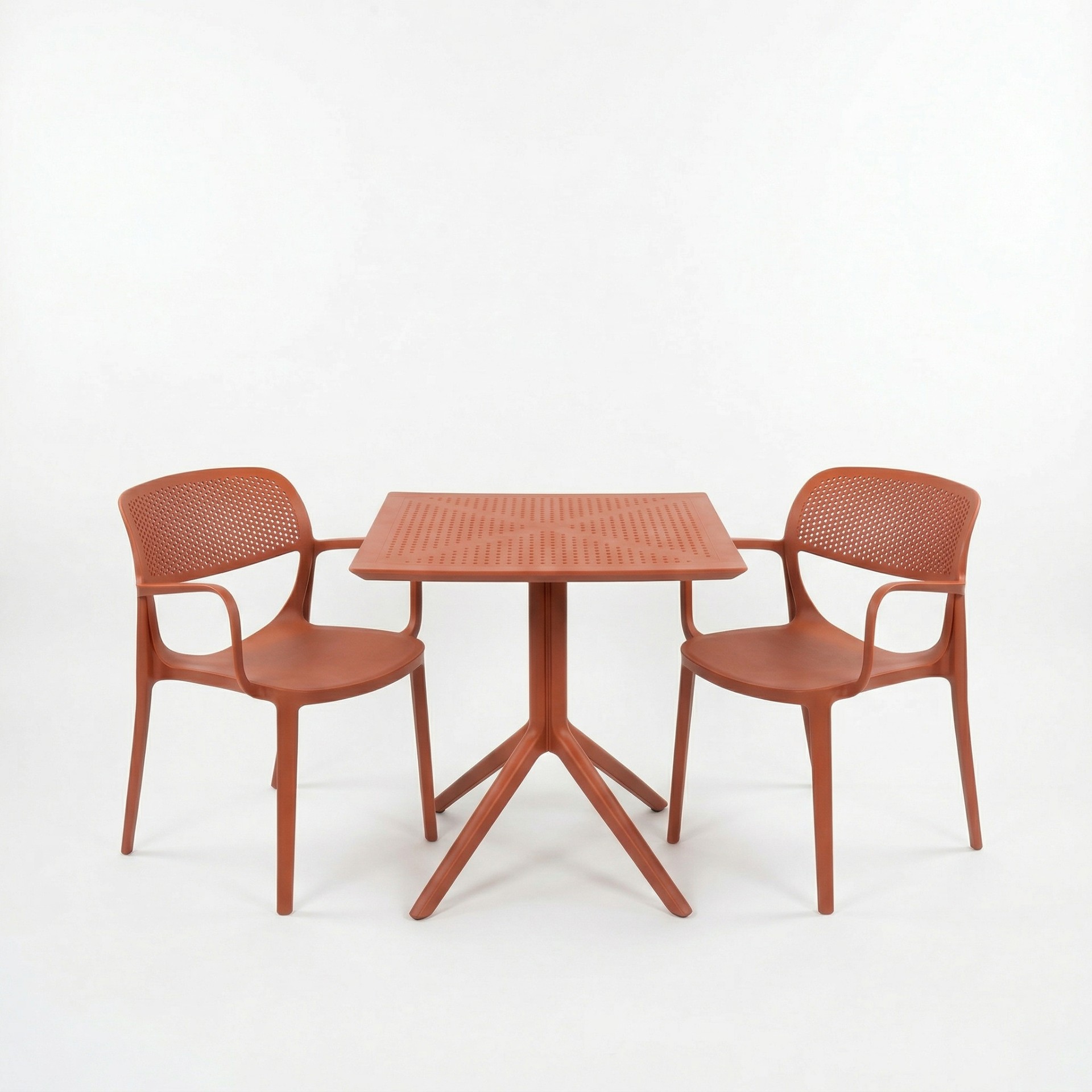 Barby 2 Kişilik Cafe Kollu Bistro Set 70x70 Sorty Bee Sabit Masa 3