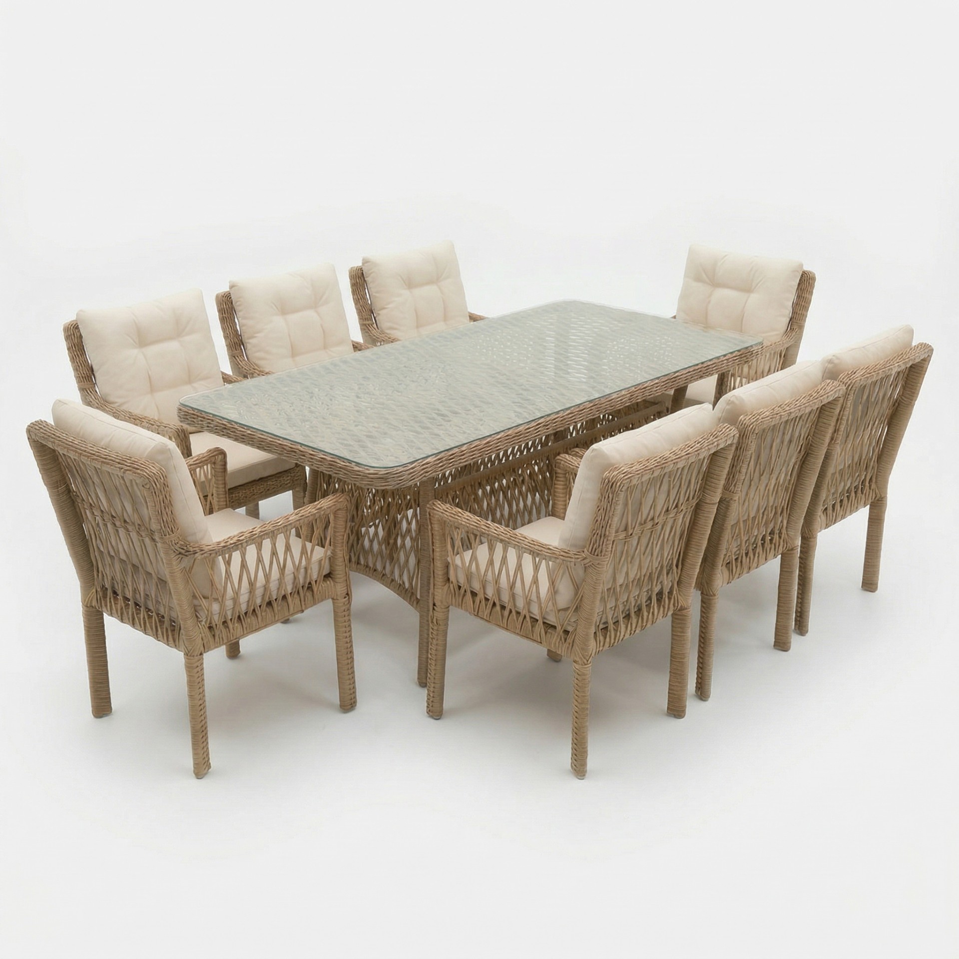 Oslo 8 Kişilik Raddan Masa Takımı 100x200 Masa 8 Adet Oslo Koltuk 3