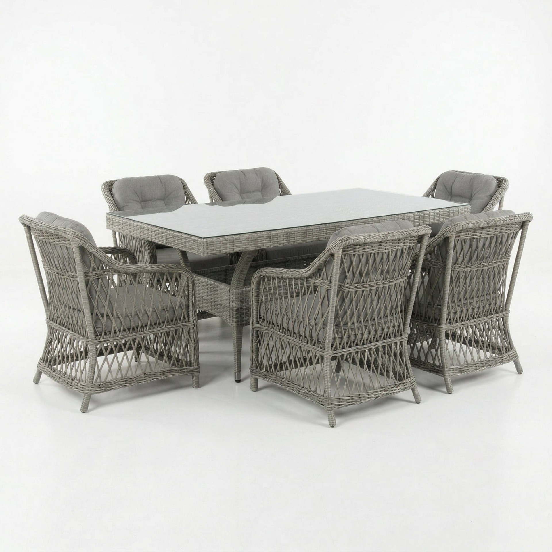 Loft 6 Kişilik Raddan Masa Takımı 100x200 Masa 6 Adet Loft Koltuk 2