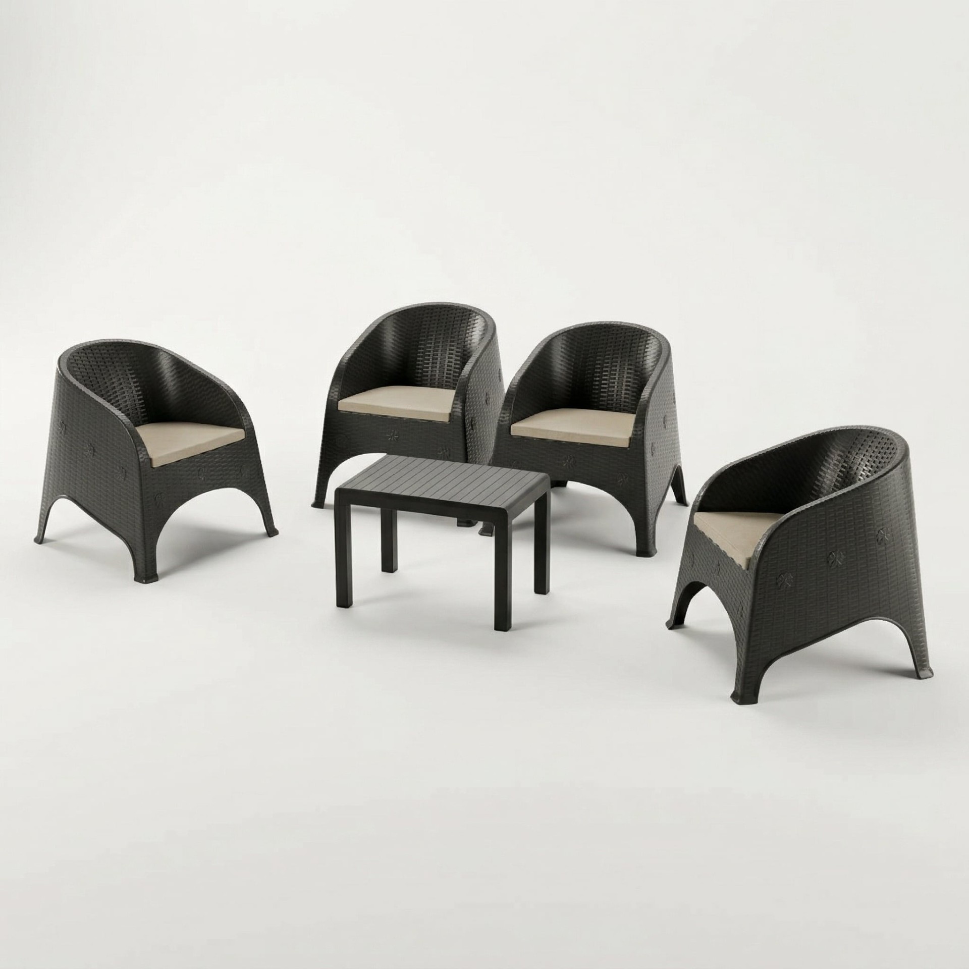 Olivia 4 Kişilik Oturma Grubu - Kahve Rengi