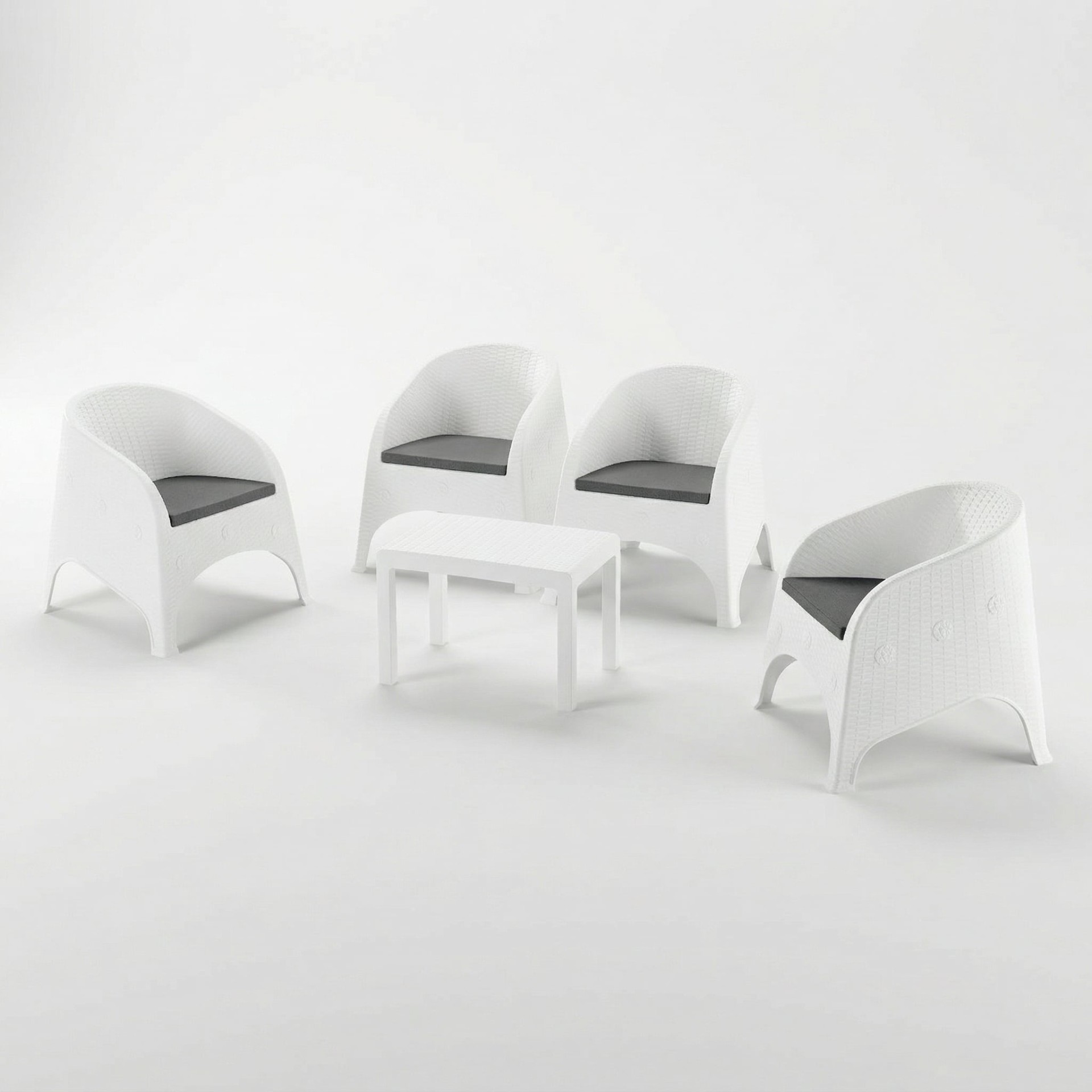 Olivia 4 Kişilik Oturma Grubu - Beyaz