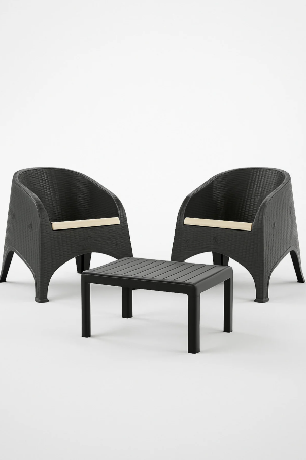 Olivia 1+1 Bistro Set - Kahve Rengi