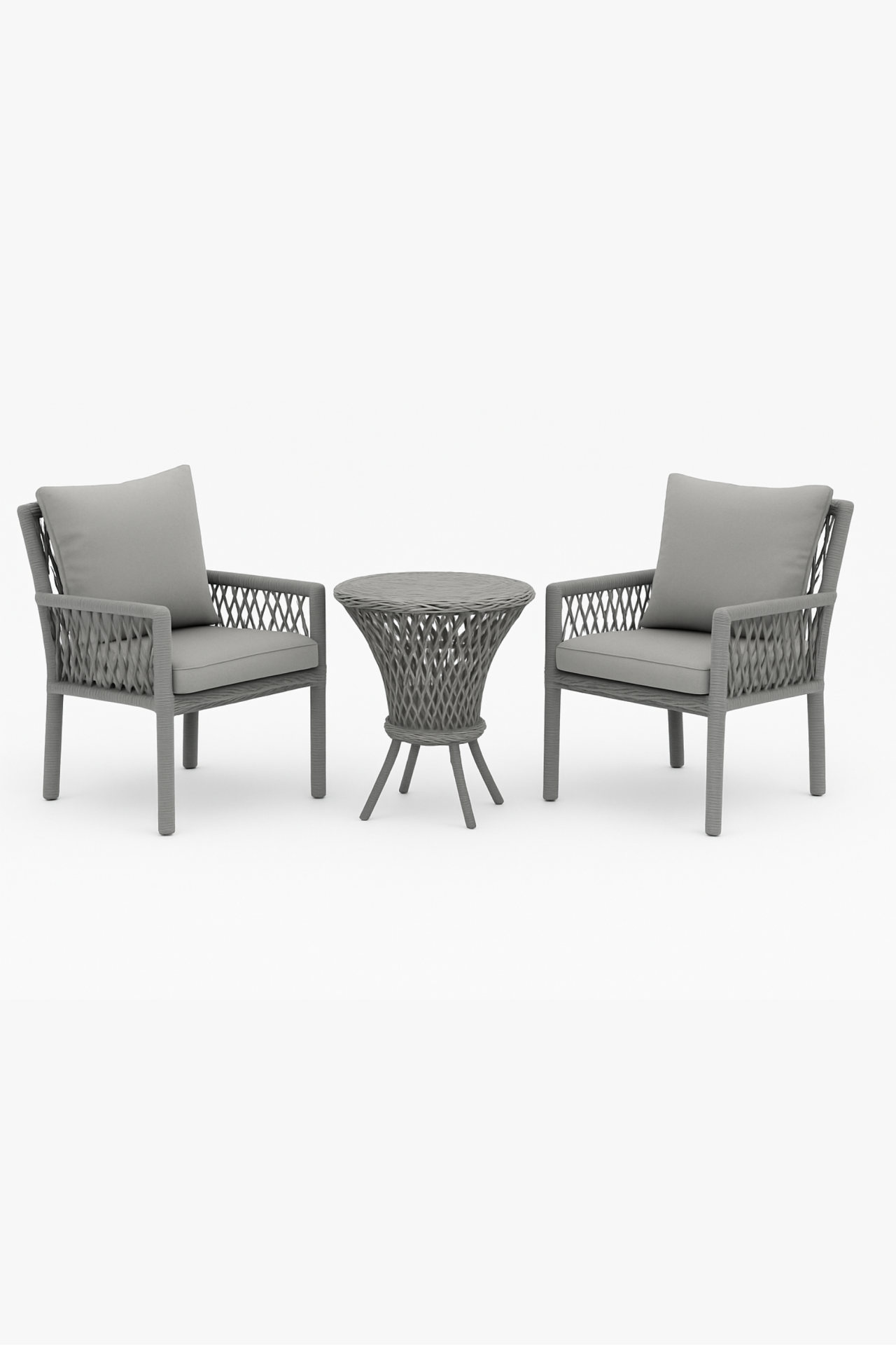 Alya 1+1 Raddan Bistro Set - Gri