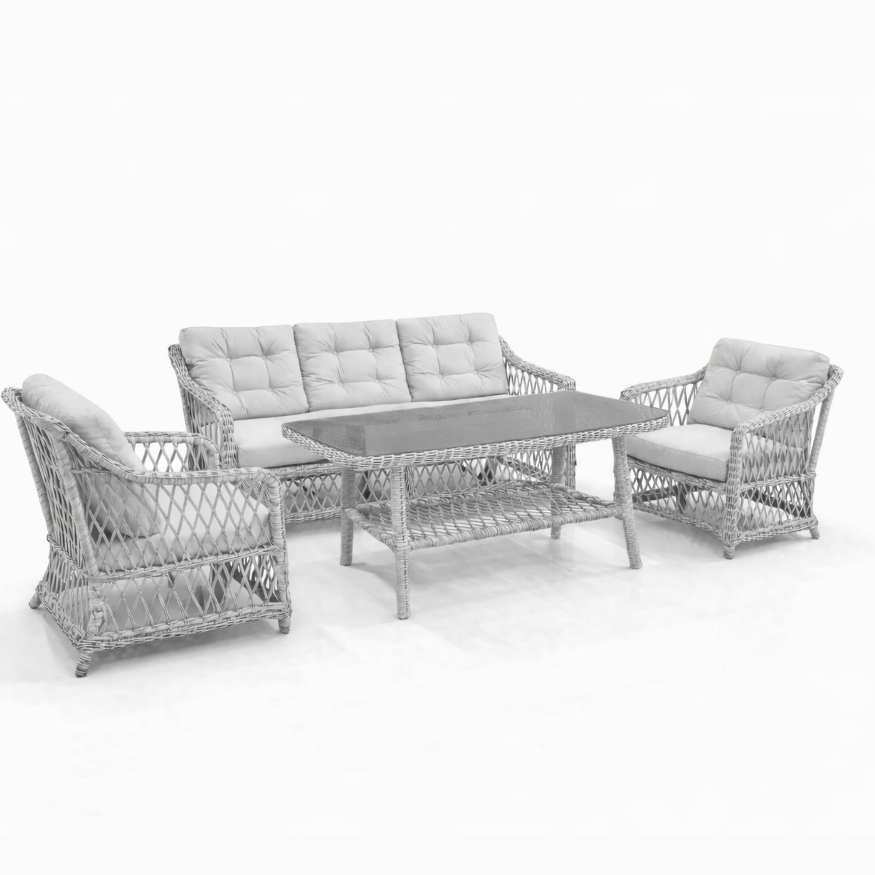 Loft 3+1+1 Raddan Oturma Grubu - Gri